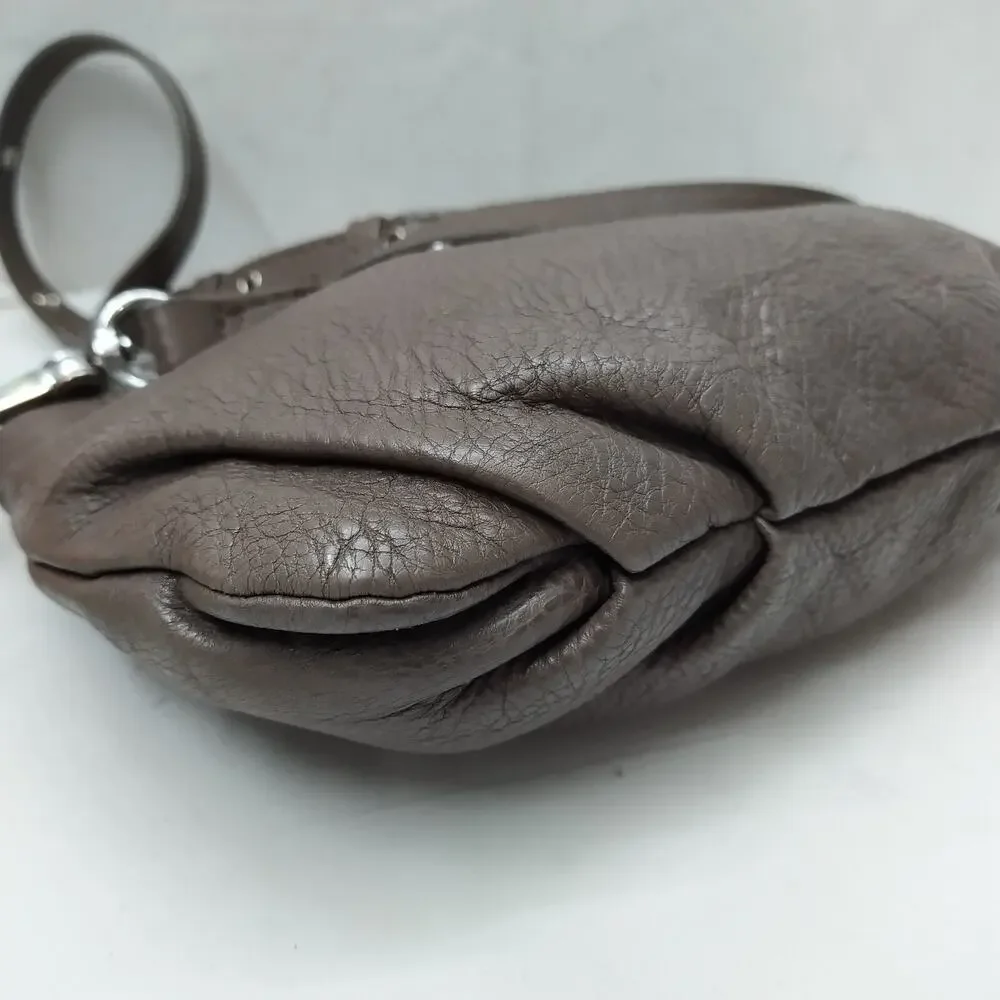 Marc by Marc Jacobs Gray Pebbled Leather Zipper Closure Crossbody Bag